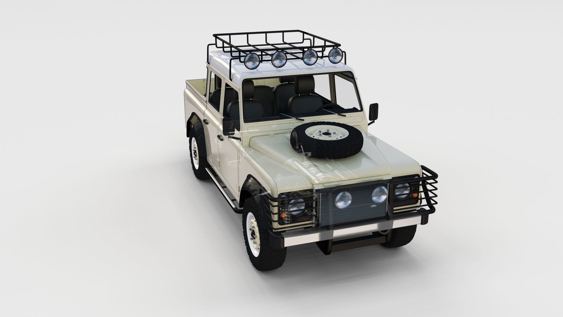 Full Land Rover Defender 110 Double Cab Pick Up rev 3D model_12