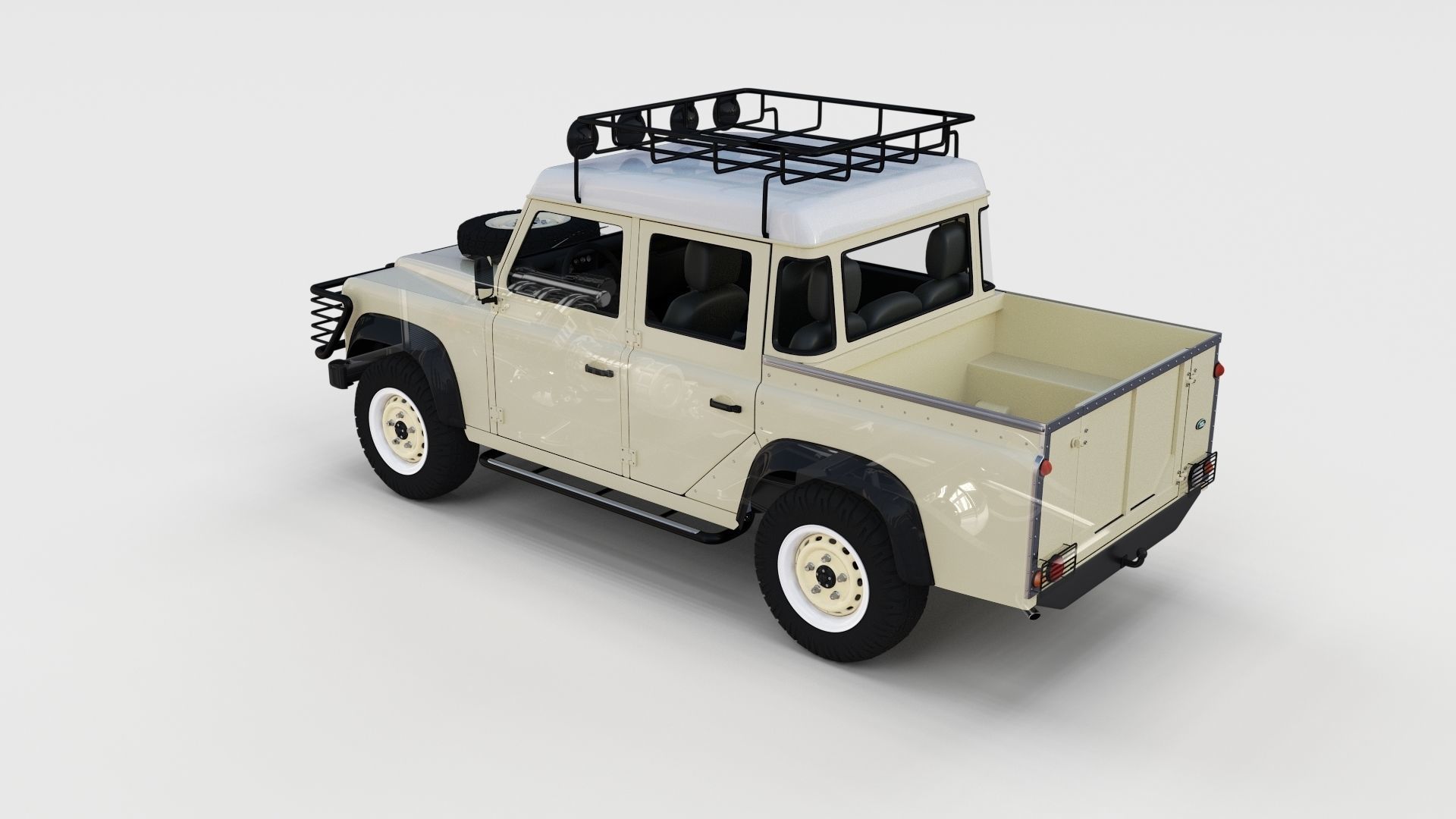 Full Land Rover Defender 110 Double Cab Pick Up rev 3D model_11