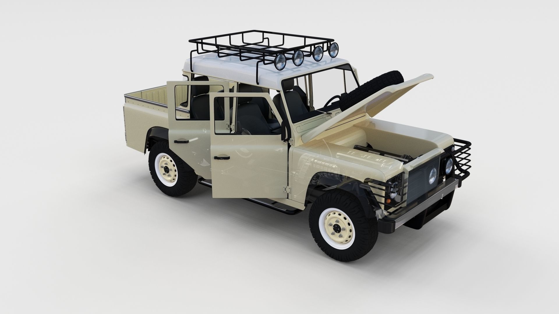 Full Land Rover Defender 110 Double Cab Pick Up rev 3D model_32