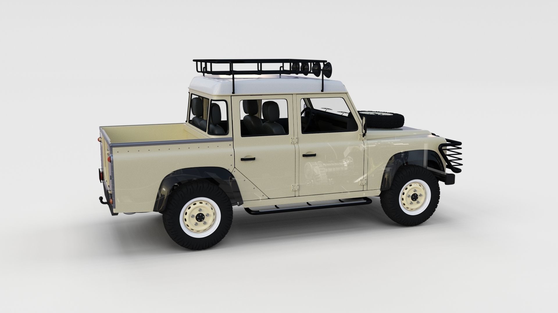 Full Land Rover Defender 110 Double Cab Pick Up rev 3D model_6