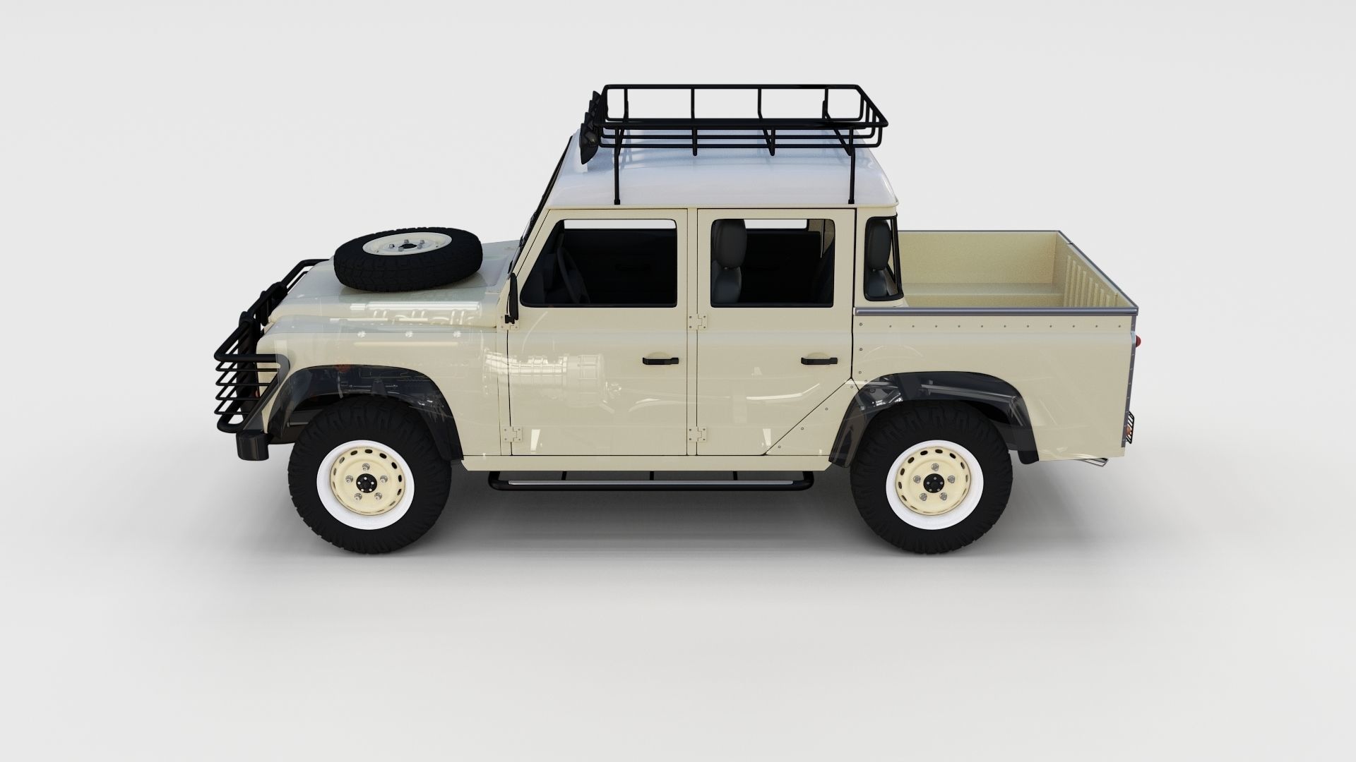 Full Land Rover Defender 110 Double Cab Pick Up rev 3D model_8