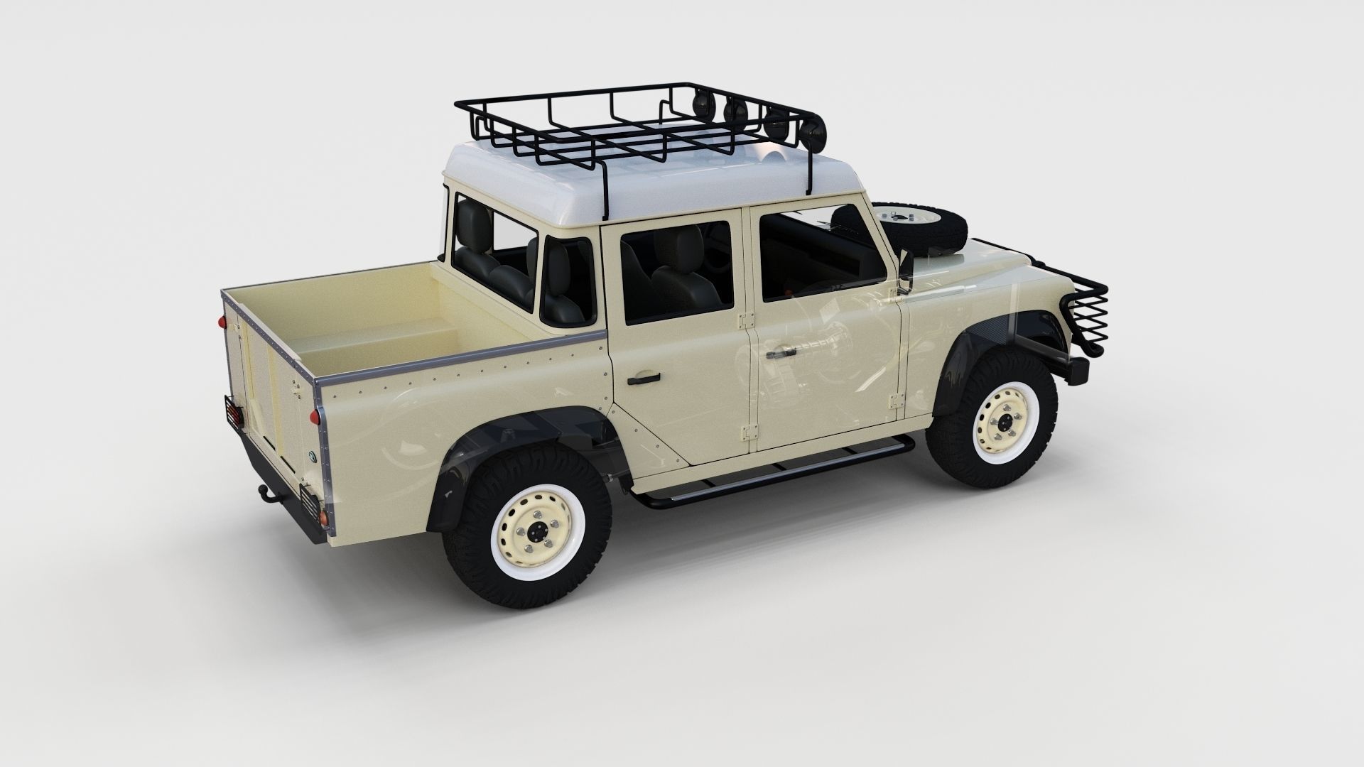 Full Land Rover Defender 110 Double Cab Pick Up rev 3D model_10