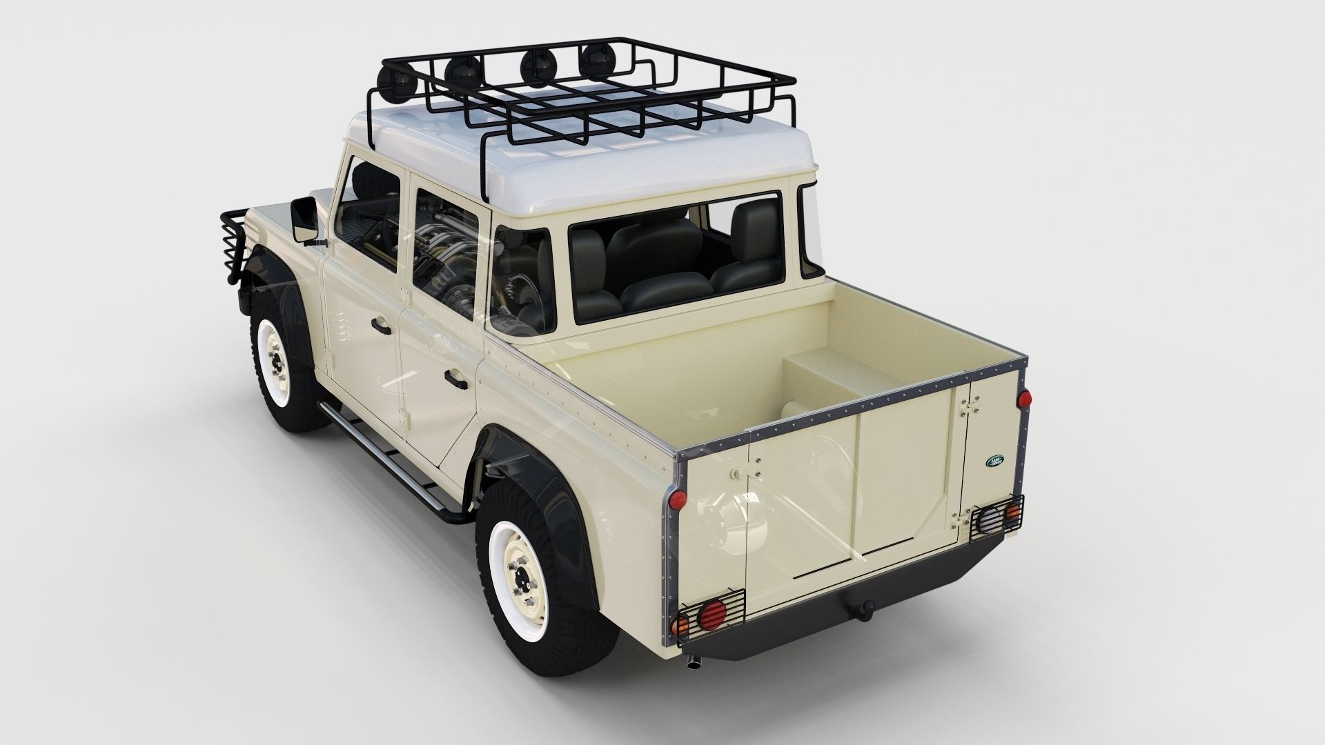 Full Land Rover Defender 110 Double Cab Pick Up rev 3D model_16