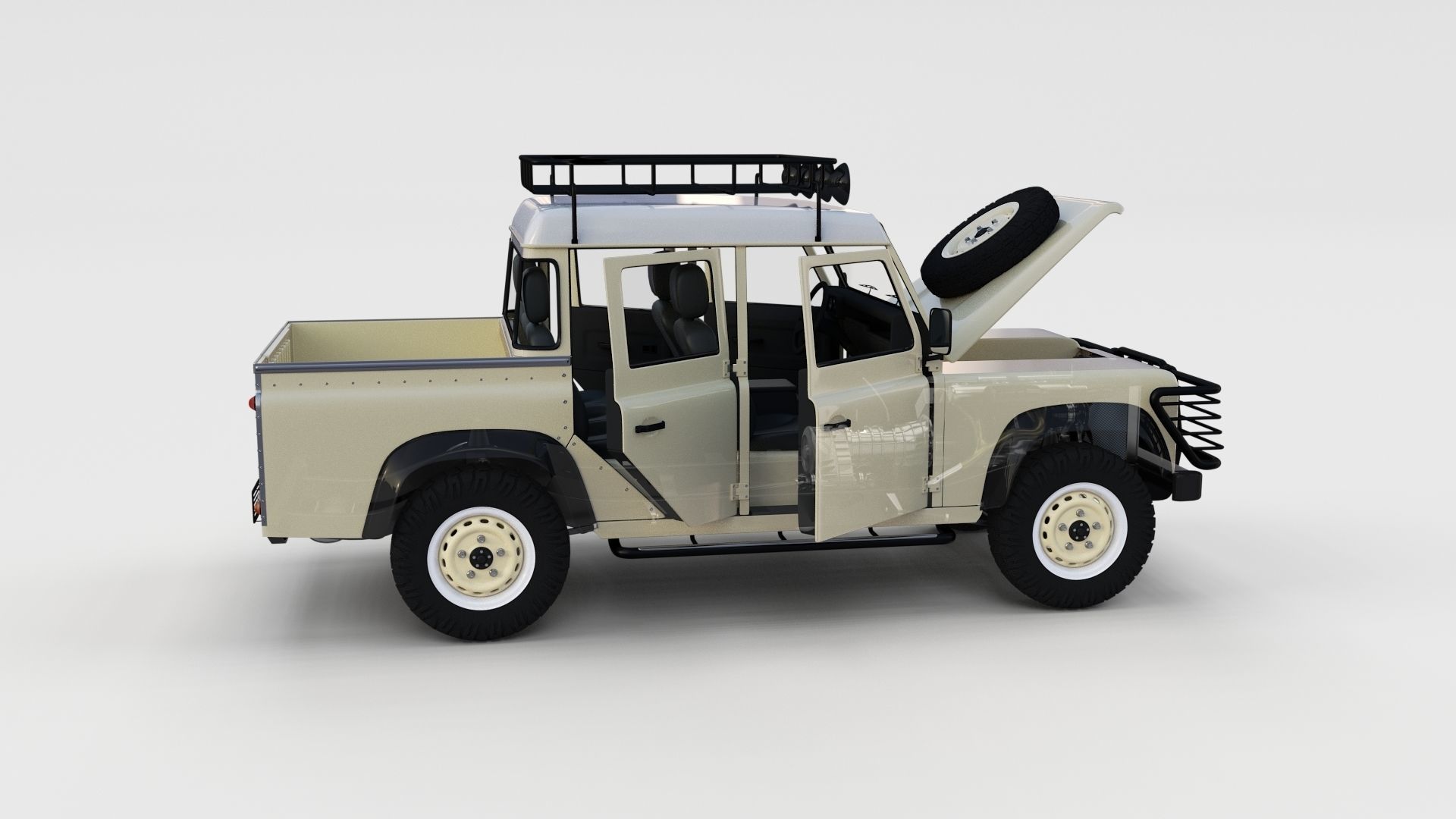 Full Land Rover Defender 110 Double Cab Pick Up rev 3D model_24