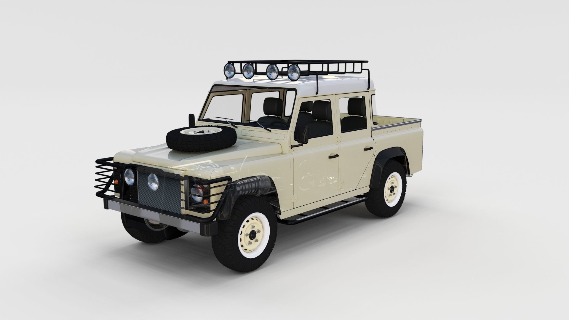Full Land Rover Defender 110 Double Cab Pick Up rev 3D model_52