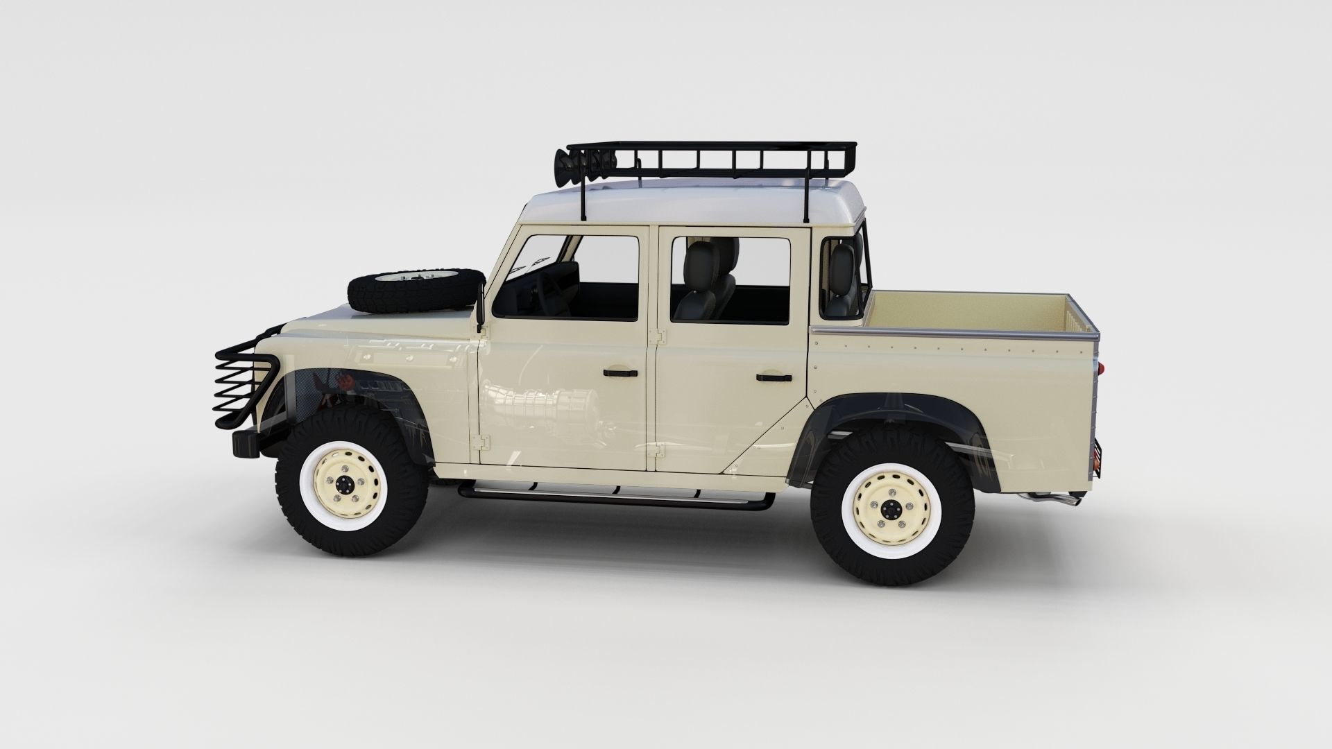 Full Land Rover Defender 110 Double Cab Pick Up rev 3D model_48