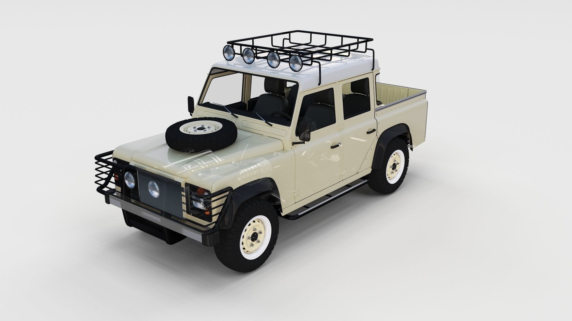 Full Land Rover Defender 110 Double Cab Pick Up rev 3D model_7