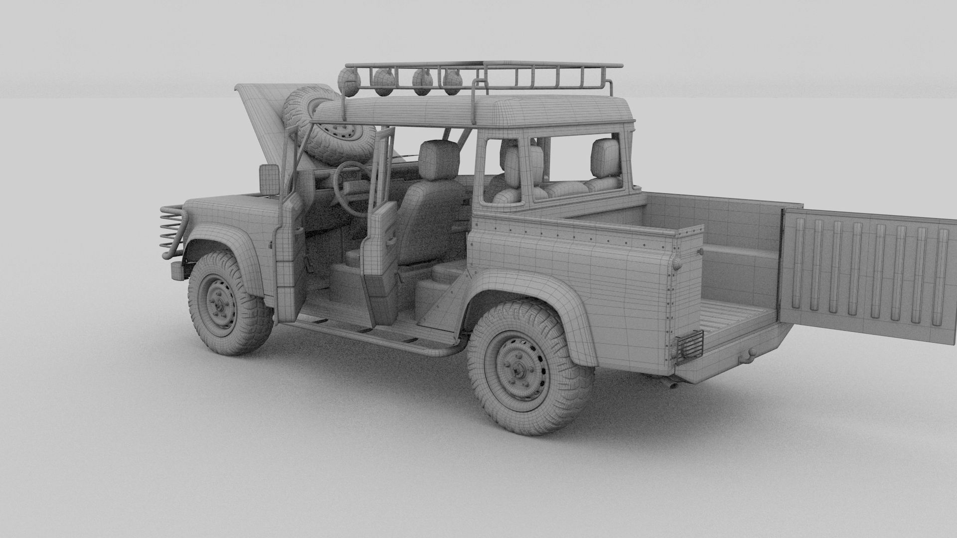 Full Land Rover Defender 110 Double Cab Pick Up rev 3D model_69