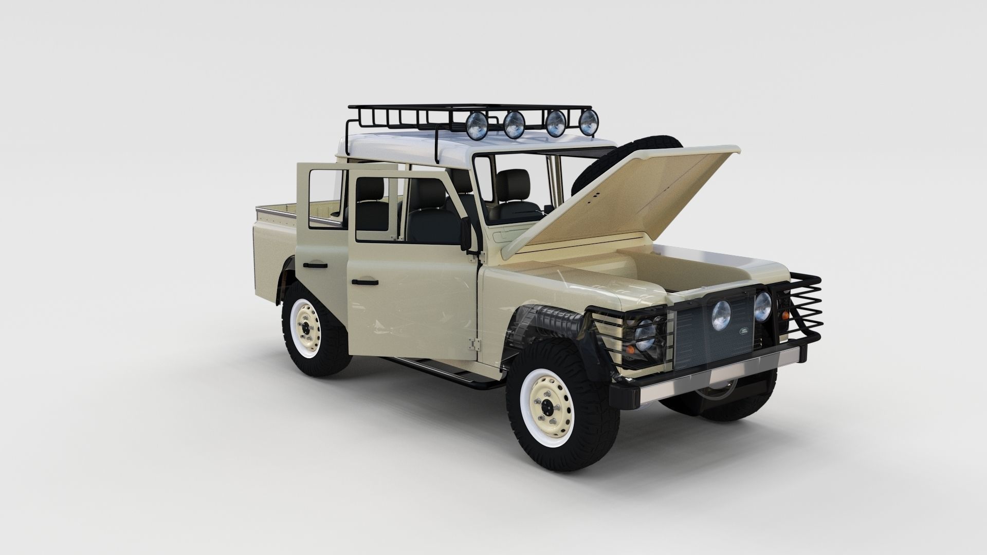 Full Land Rover Defender 110 Double Cab Pick Up rev 3D model_25