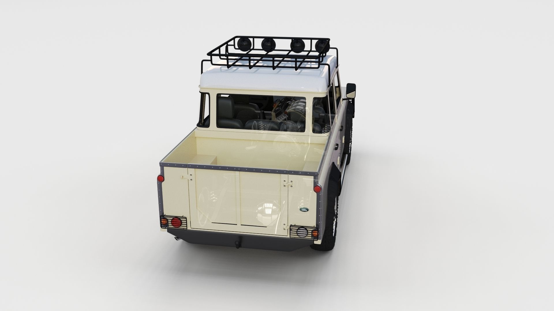 Full Land Rover Defender 110 Double Cab Pick Up rev 3D model_9