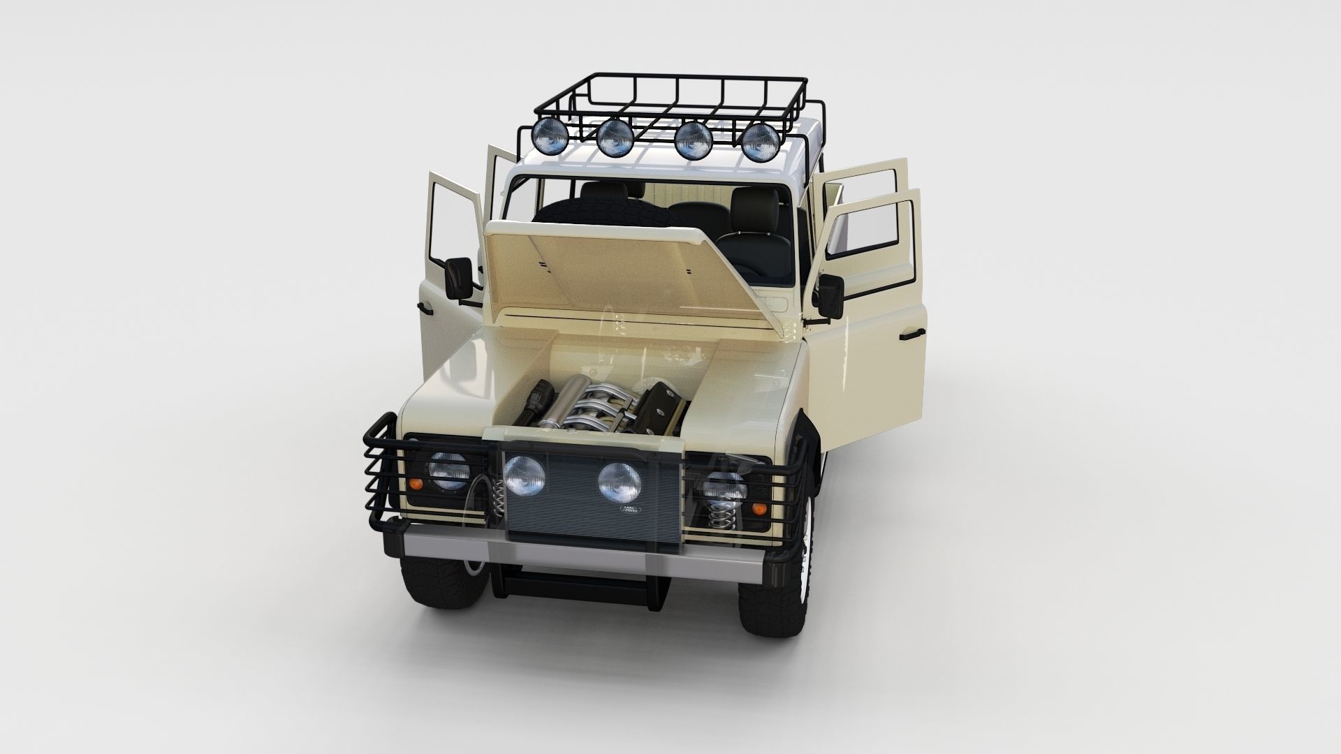 Full Land Rover Defender 110 Double Cab Pick Up rev 3D model_26