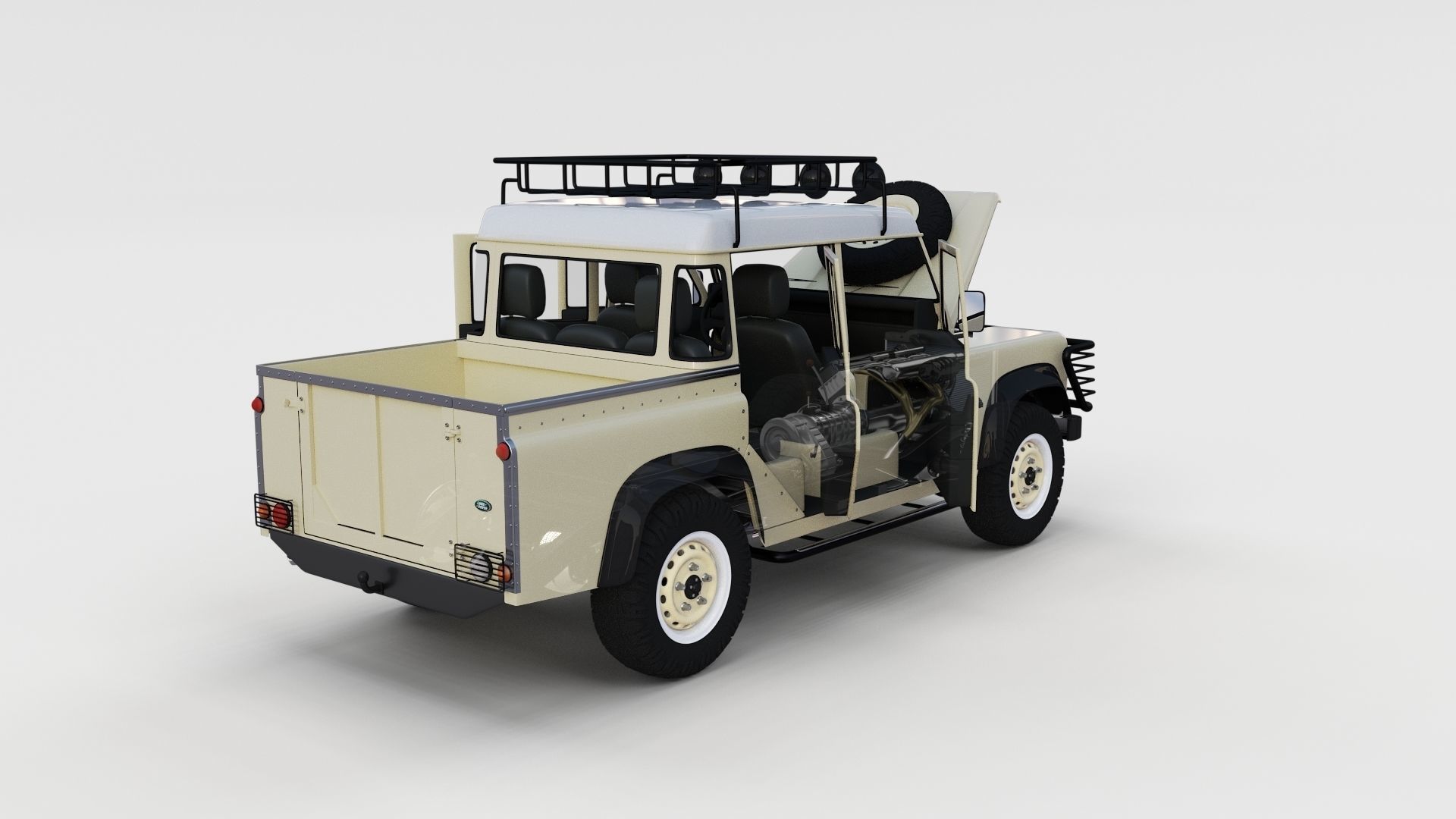 Full Land Rover Defender 110 Double Cab Pick Up rev 3D model_23