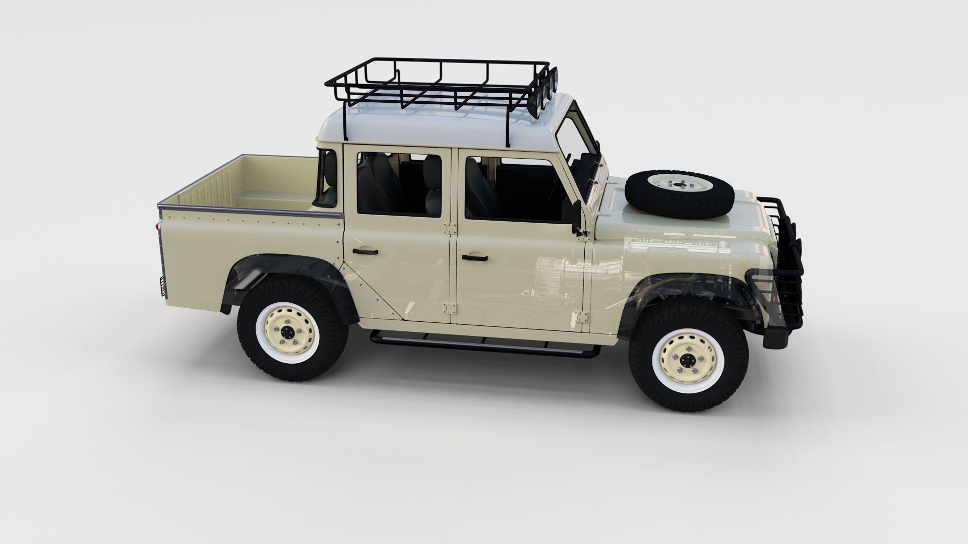Full Land Rover Defender 110 Double Cab Pick Up rev 3D model_13