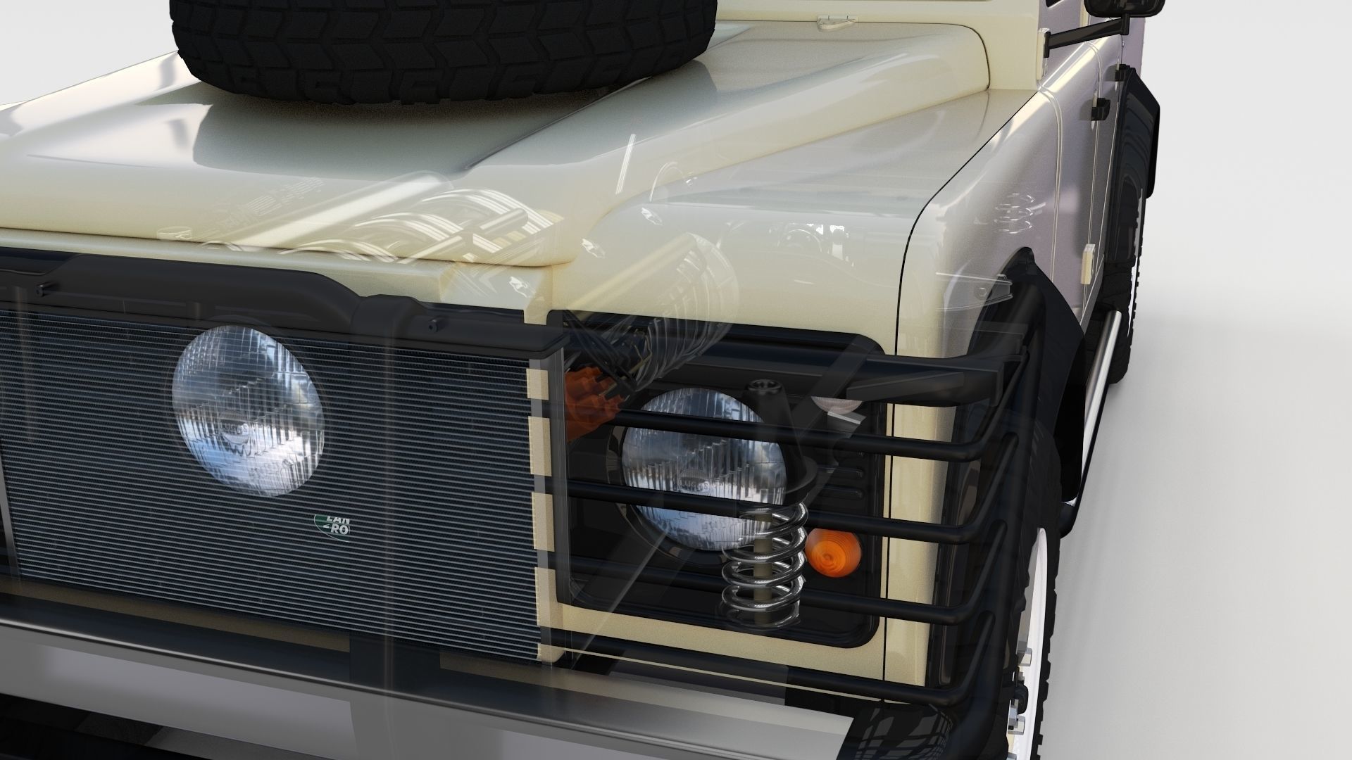 Full Land Rover Defender 110 Double Cab Pick Up rev 3D model_17