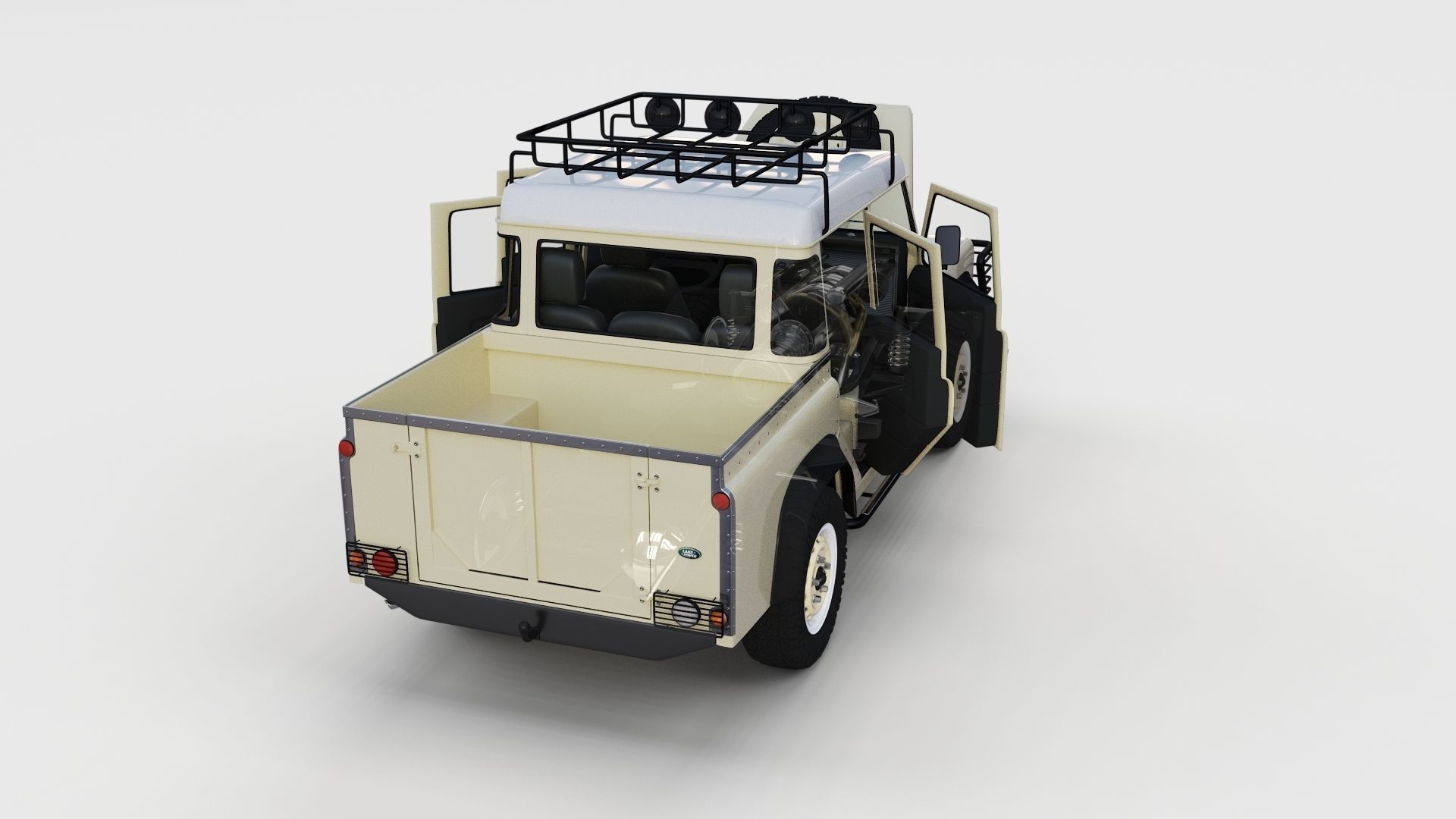 Full Land Rover Defender 110 Double Cab Pick Up rev 3D model_29