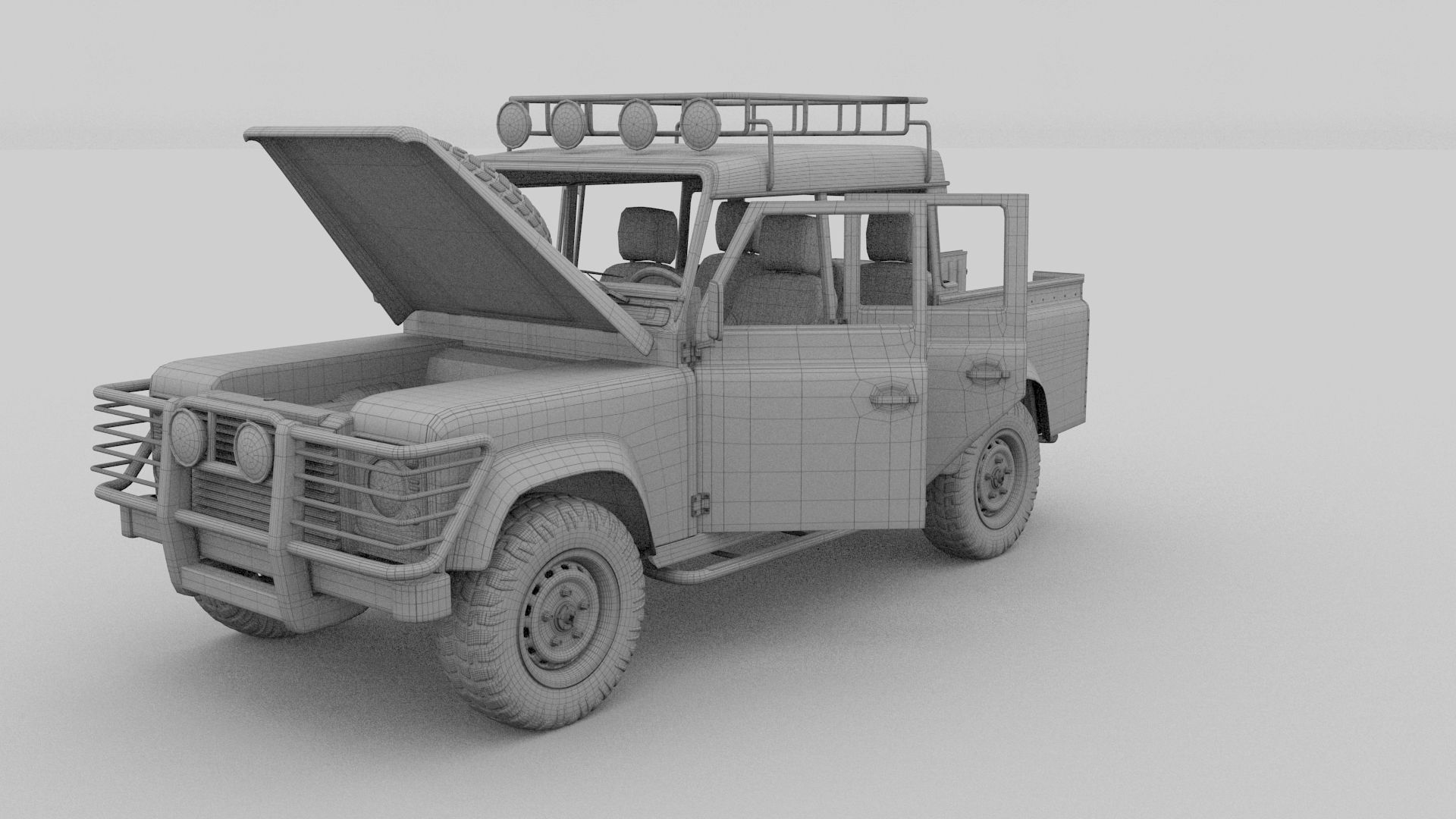Full Land Rover Defender 110 Double Cab Pick Up rev 3D model_58