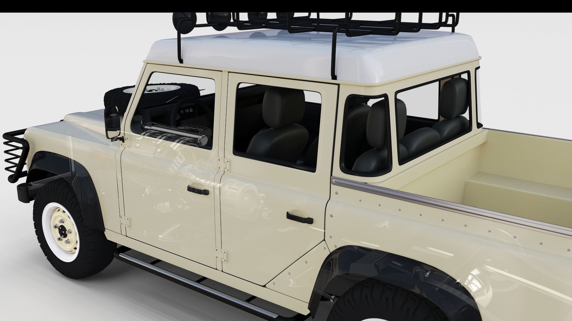 Full Land Rover Defender 110 Double Cab Pick Up rev 3D model_14