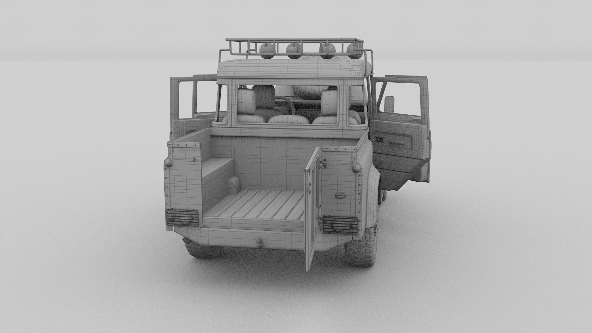 Full Land Rover Defender 110 Double Cab Pick Up rev 3D model_60