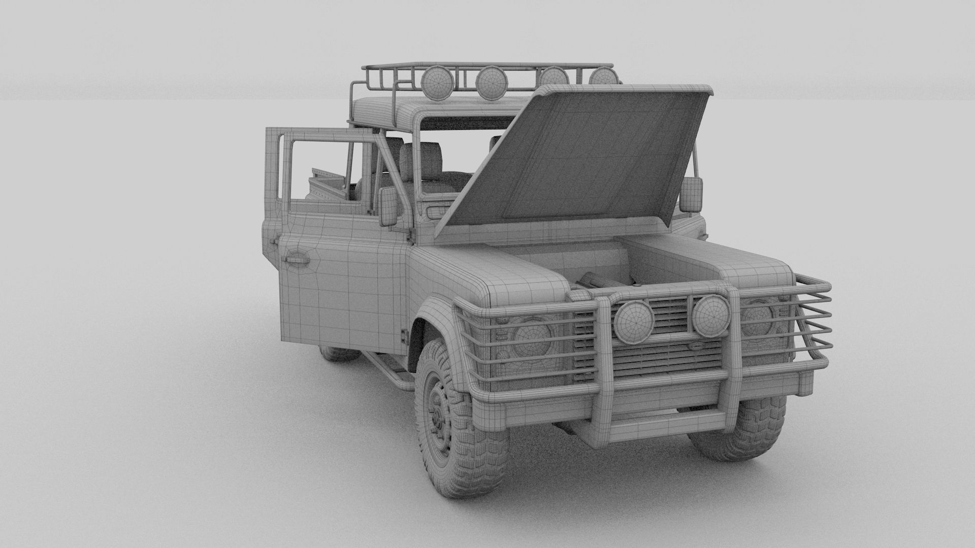 Full Land Rover Defender 110 Double Cab Pick Up rev 3D model_84