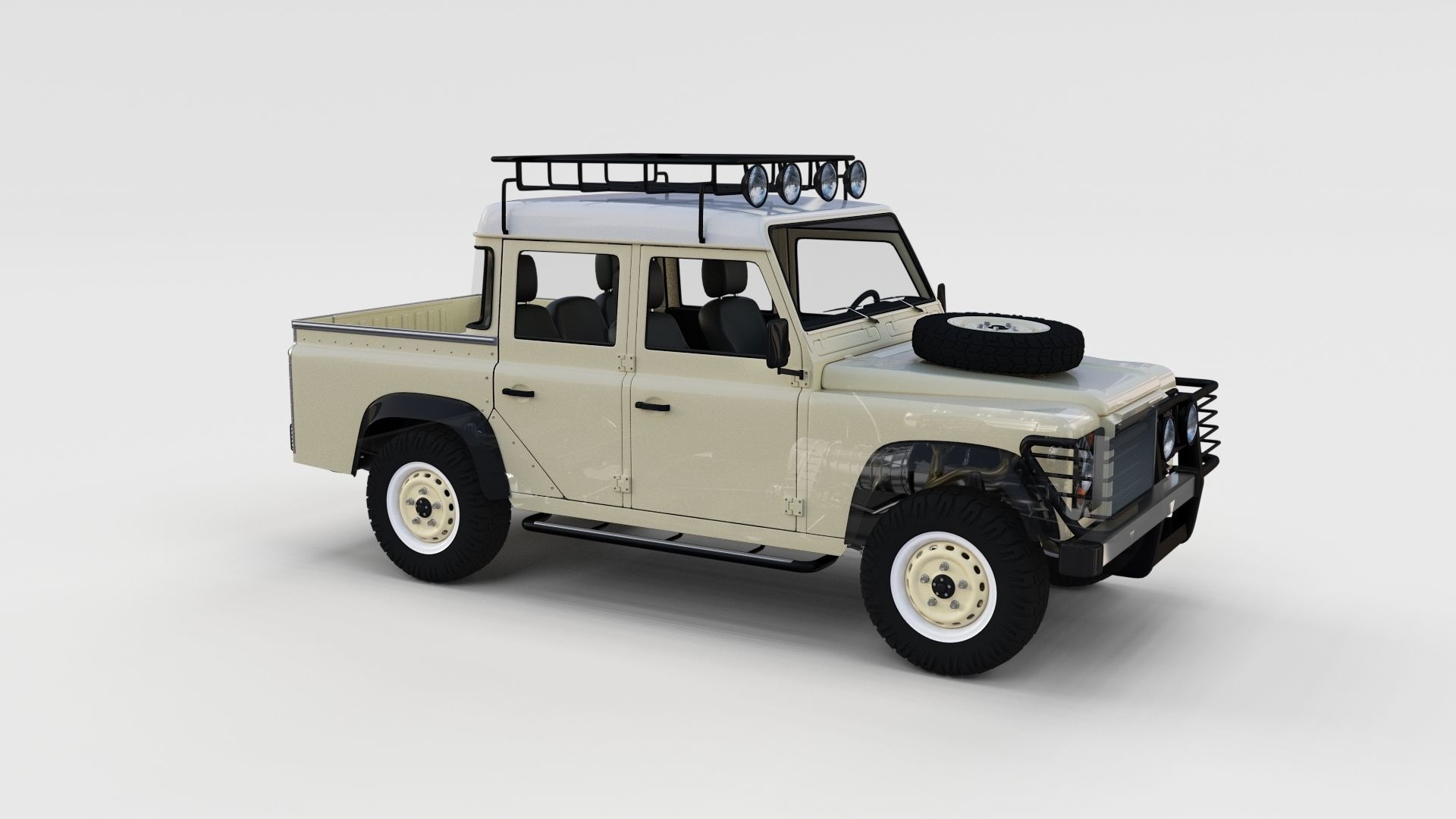 Full Land Rover Defender 110 Double Cab Pick Up rev 3D model_4