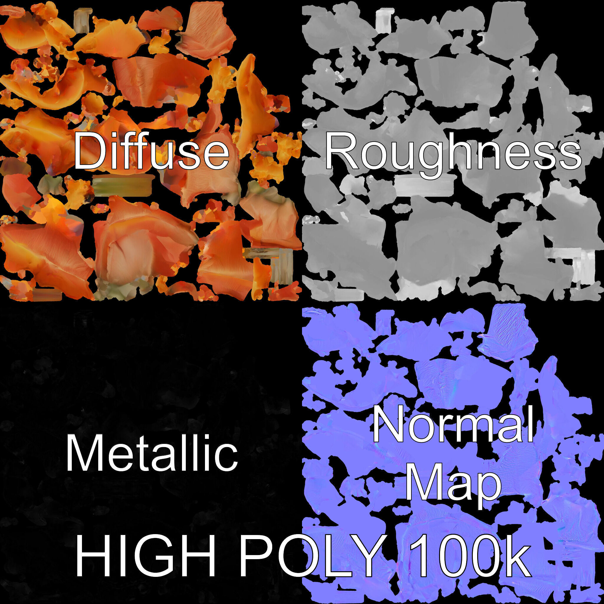 Rose Model Pack  Detailed Floral Asset Low-poly 3D model_3