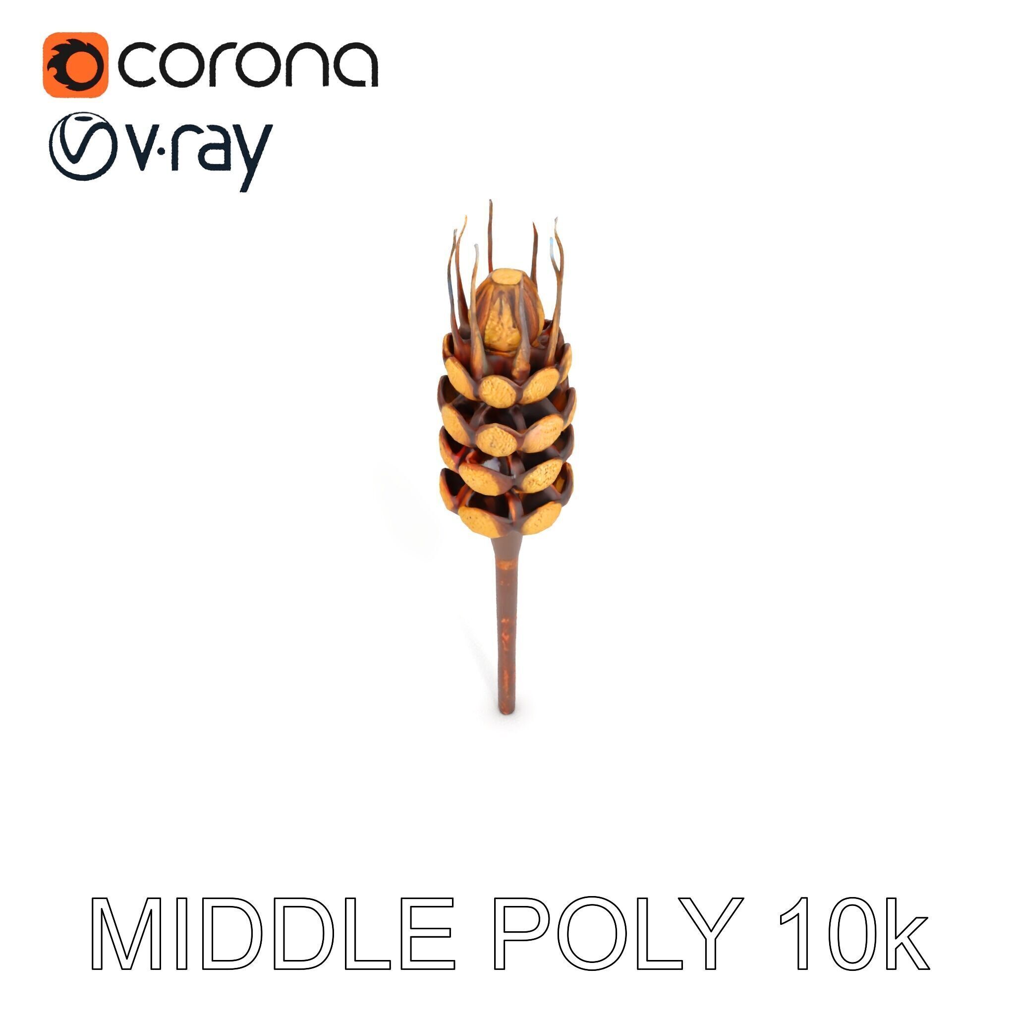 Detailed Wheat Ear Model Pack for Realistic Rendering Low-poly 3D model_10