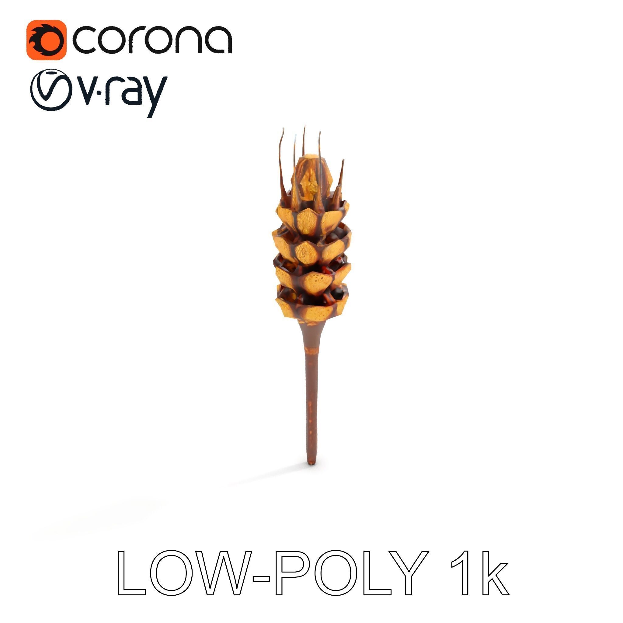 Detailed Wheat Ear Model Pack for Realistic Rendering Low-poly 3D model_9