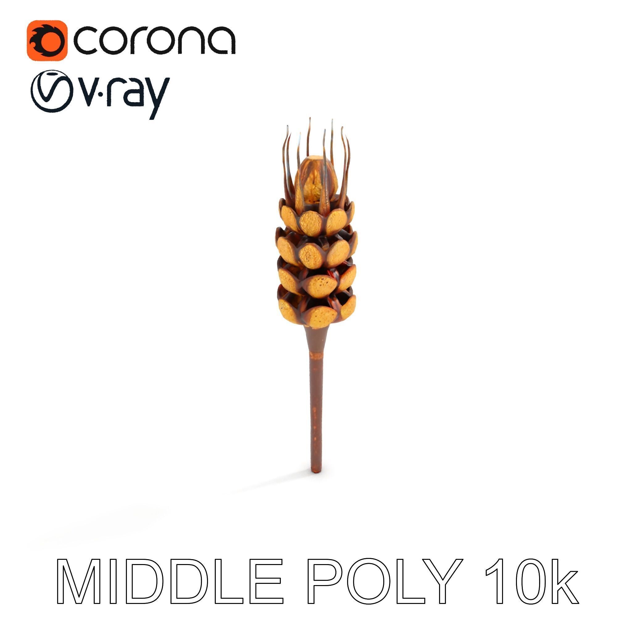 Detailed Wheat Ear Model Pack for Realistic Rendering Low-poly 3D model_6
