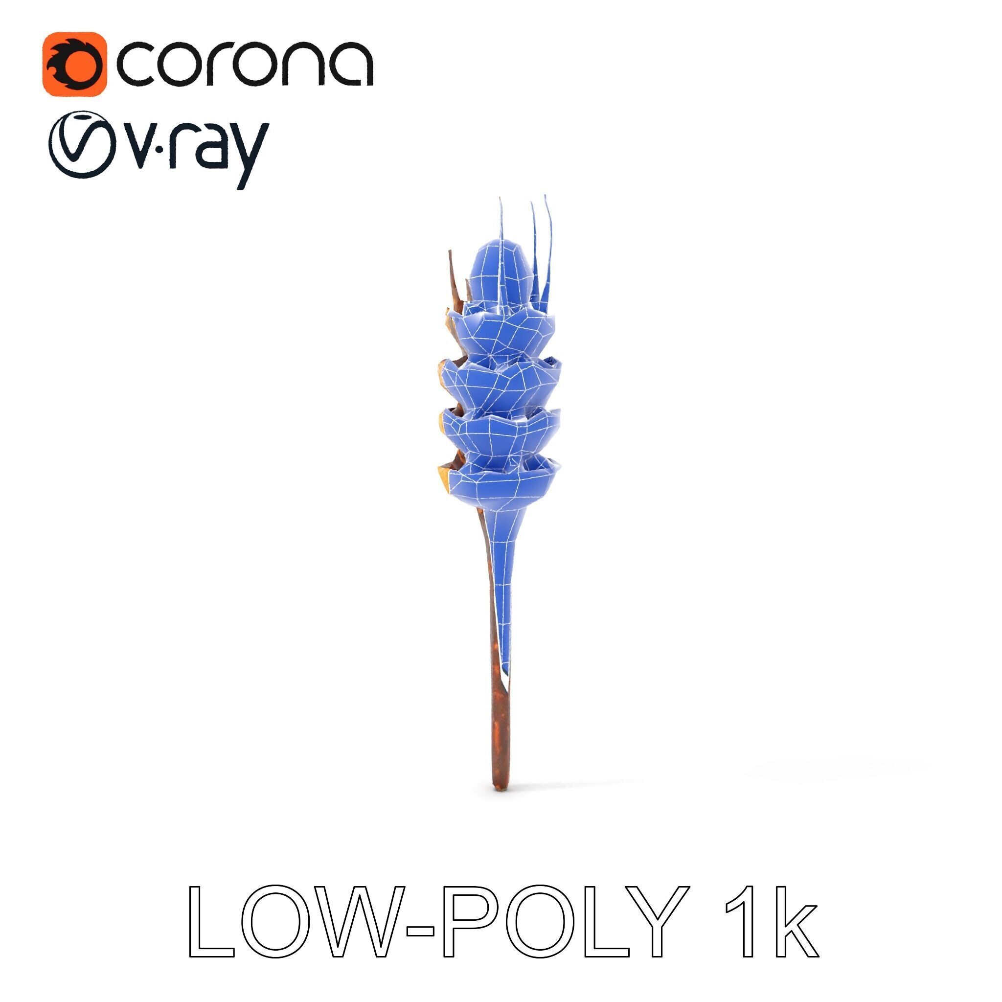 Detailed Wheat Ear Model Pack for Realistic Rendering Low-poly 3D model_28