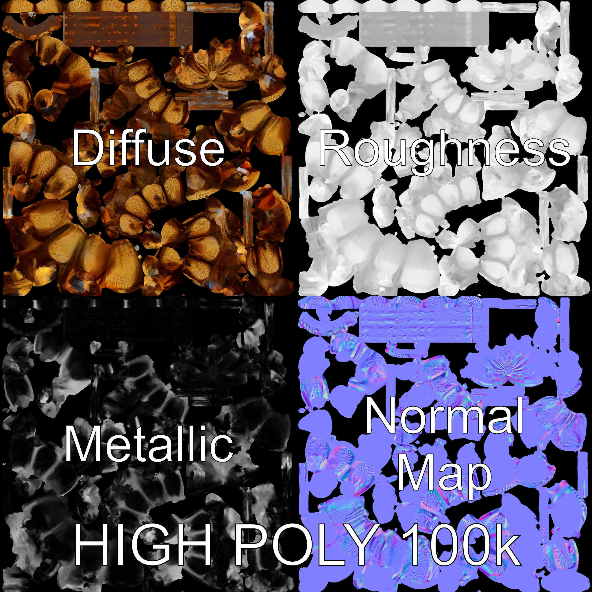 Detailed Wheat Ear Model Pack for Realistic Rendering Low-poly 3D model_3