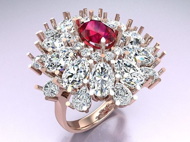 Diamond Ring - Womens Rings -  N812352 3D print model