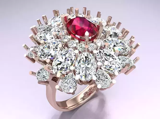 Diamond Ring - Womens Rings -  N812352 3D print model