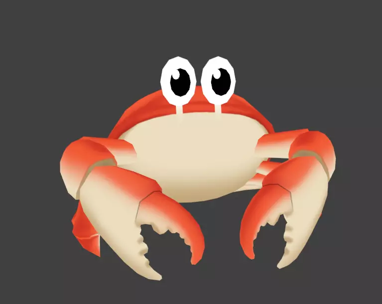 low poly crab hand painted 3d model Low-poly 3D model