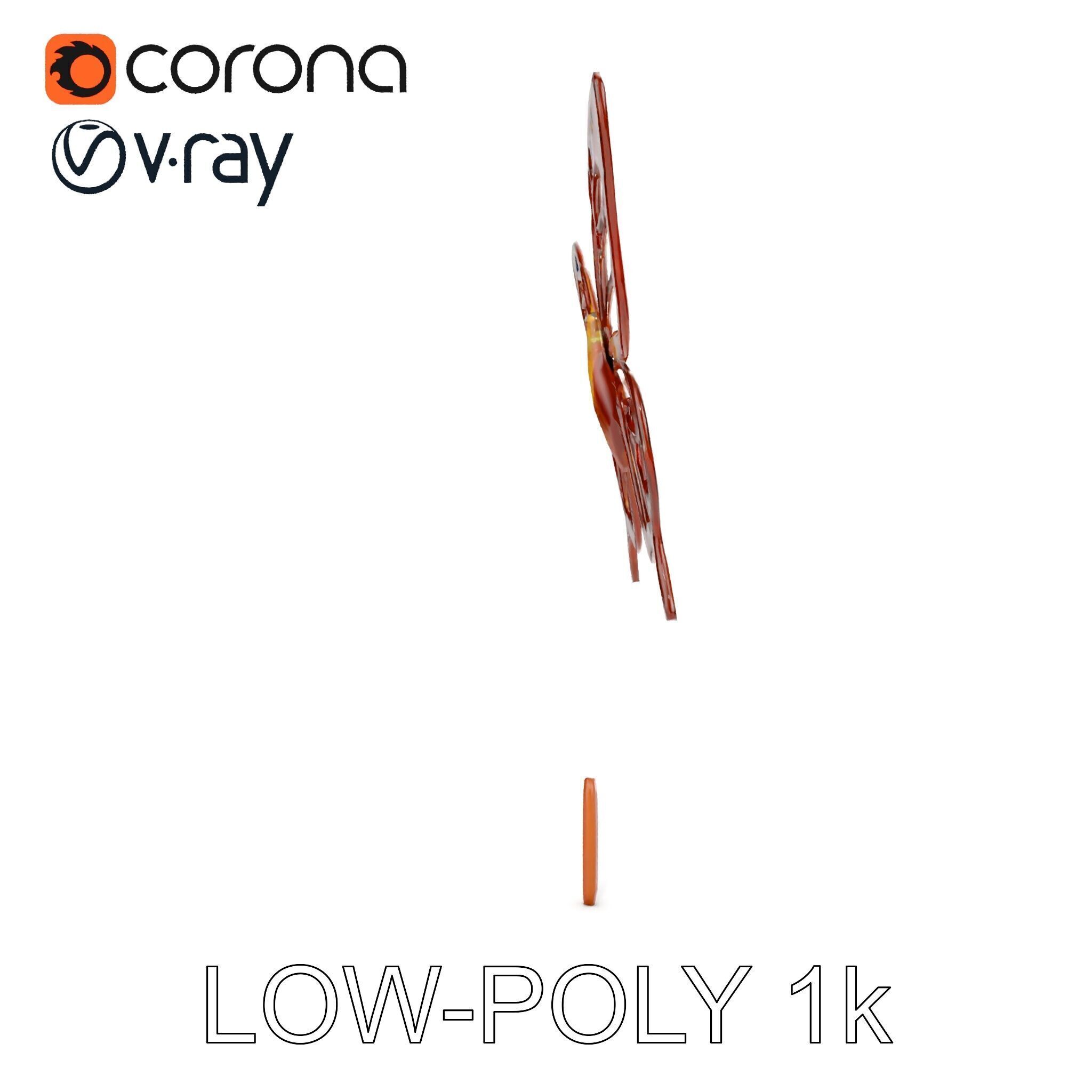 Butterfly Sculpture Model Pack Low-poly 3D model_17