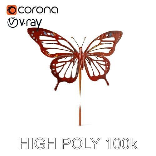 Butterfly Sculpture Model Pack Low-poly 3D model