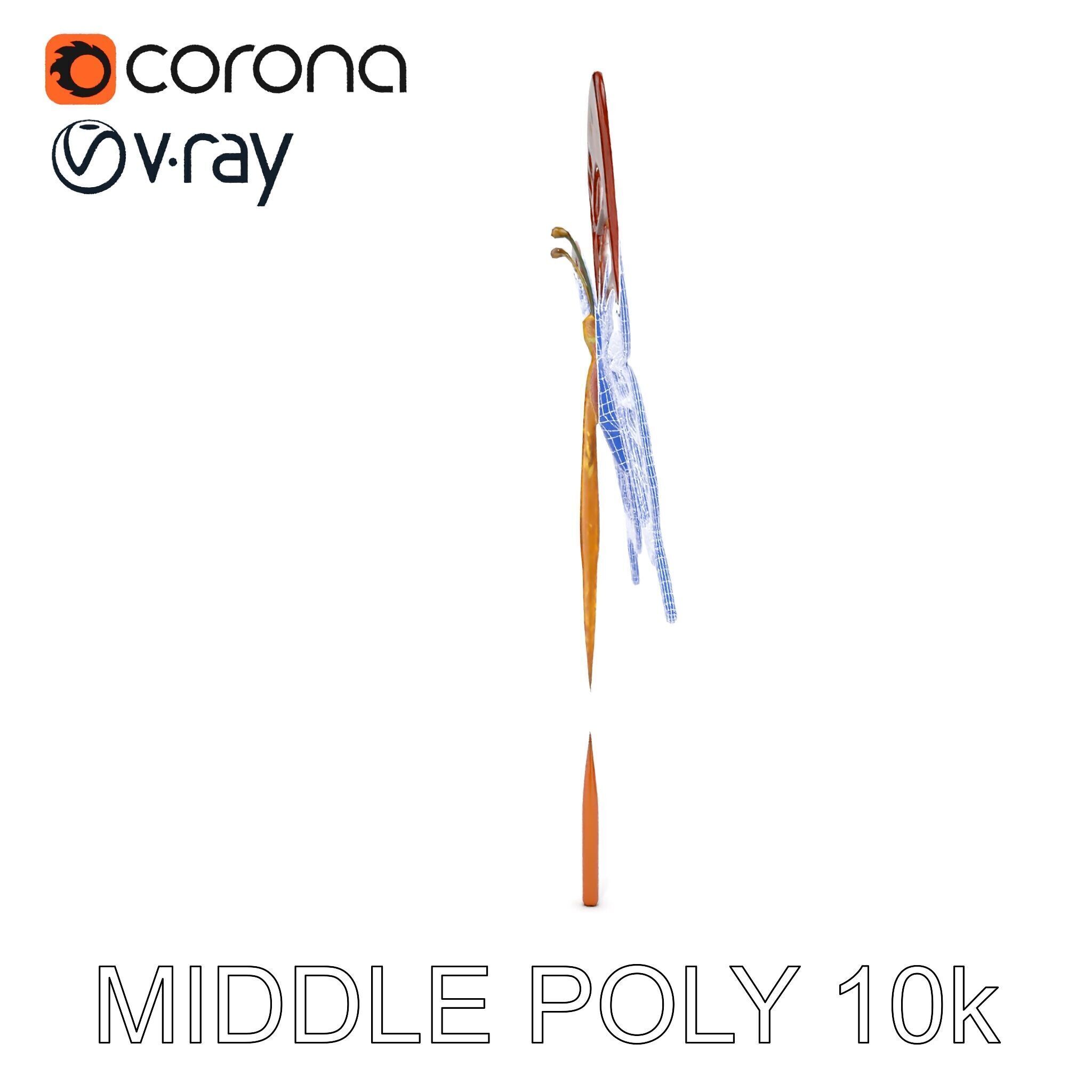 Butterfly Sculpture Model Pack Low-poly 3D model_27