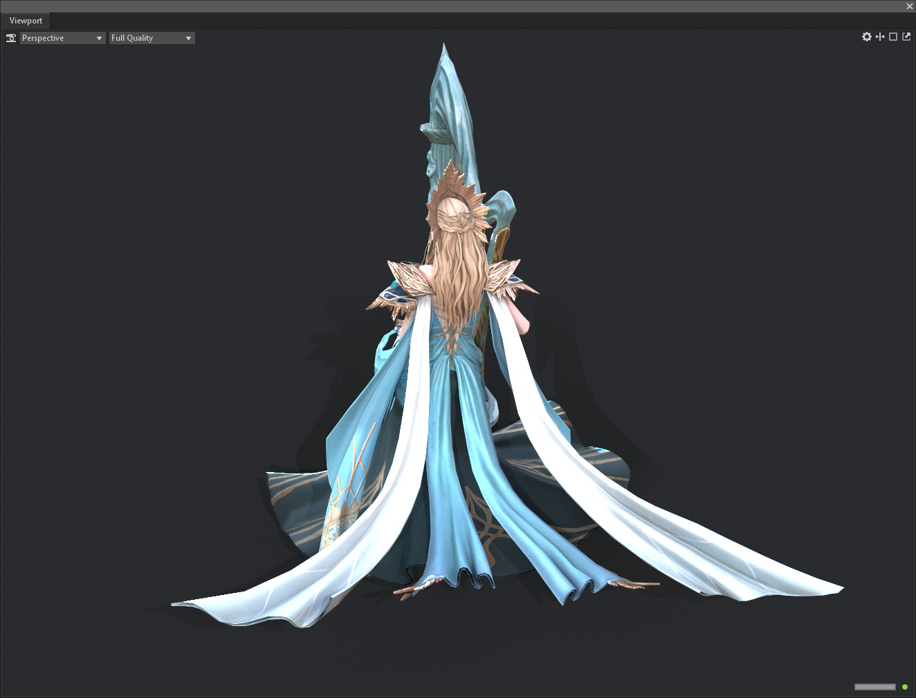 Princess elf harp Low-poly 3D model_13