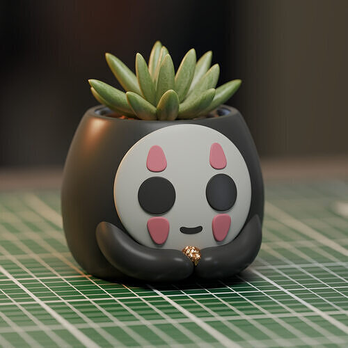 No Face Planter Cute 3D Printable Ghibli Pot Design 3D print model