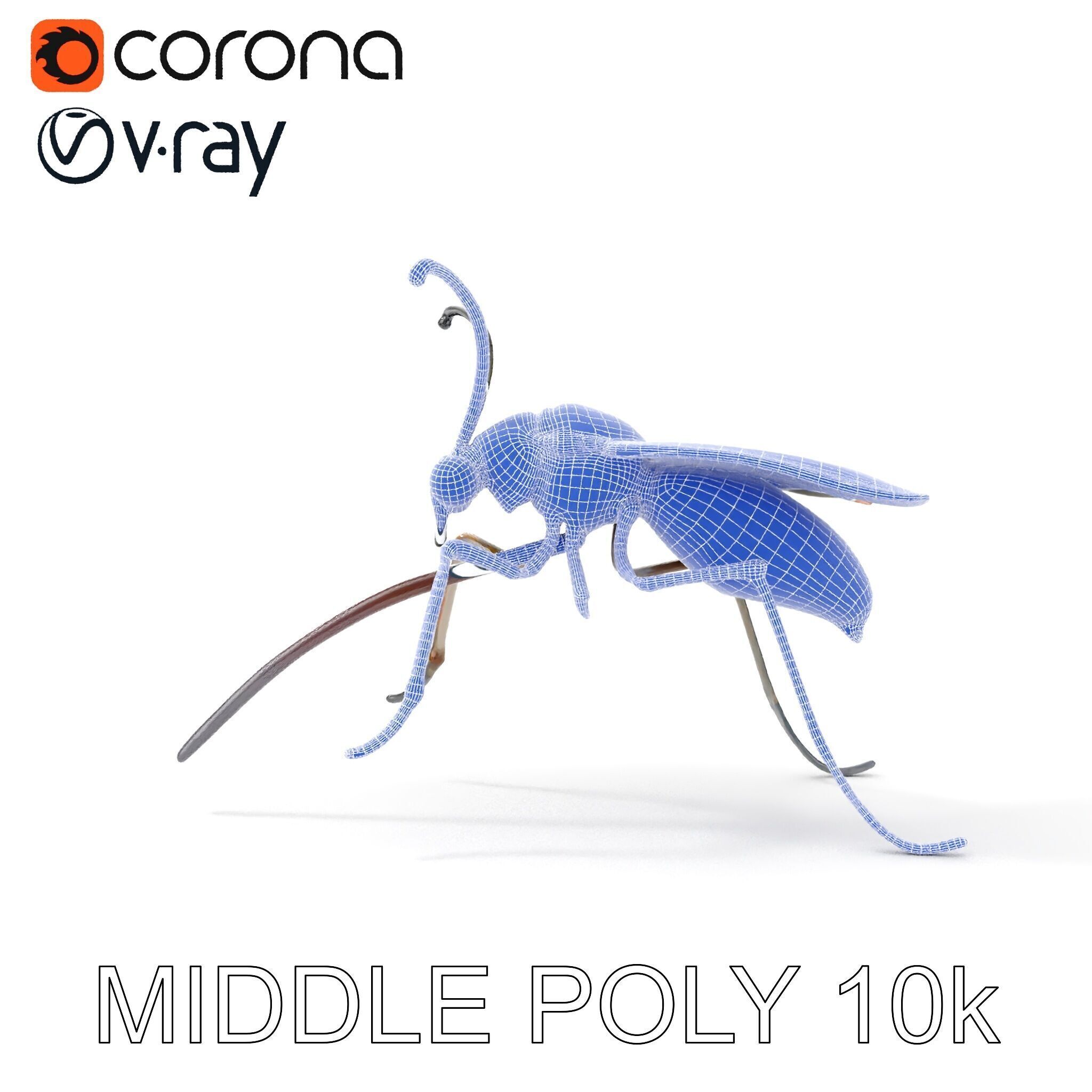 Mechanical Insect Model Pack with Textured Metallic Surface Low-poly 3D model_22
