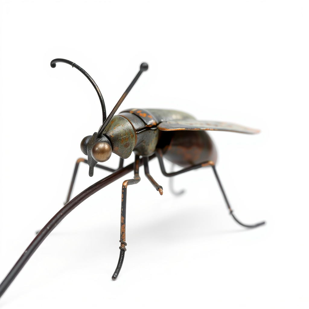 Mechanical Insect Model Pack with Textured Metallic Surface Low-poly 3D model_2