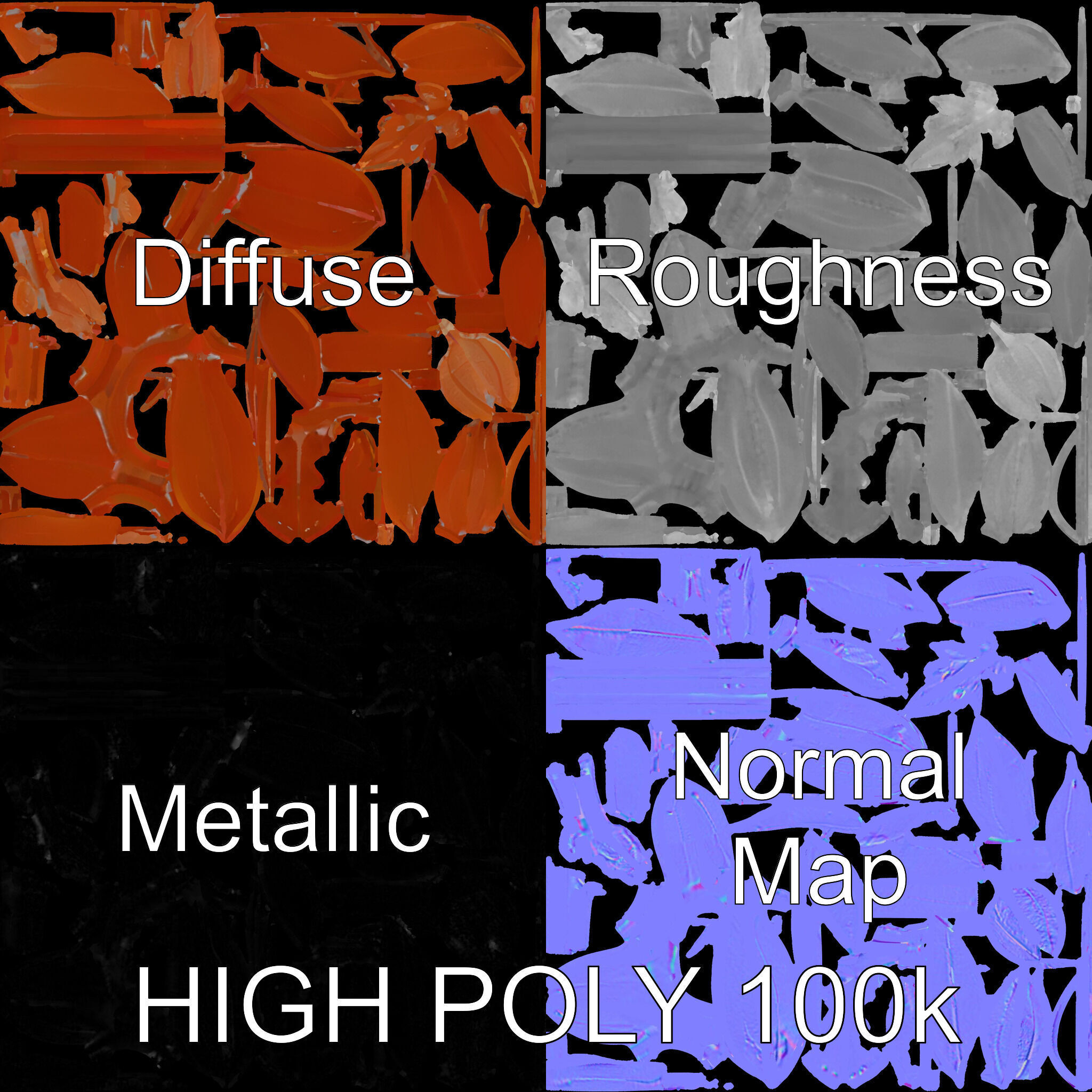 Detailed Botanical Leaf Model Pack Low-poly 3D model_3