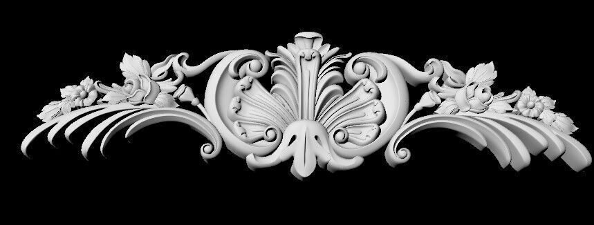 Central decor ornament for furniture 3D model_3