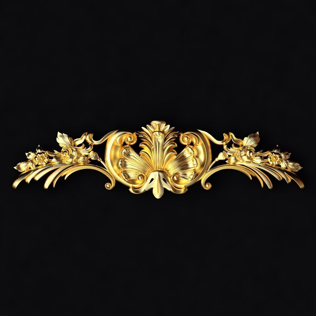 Central decor ornament for furniture 3D model_1