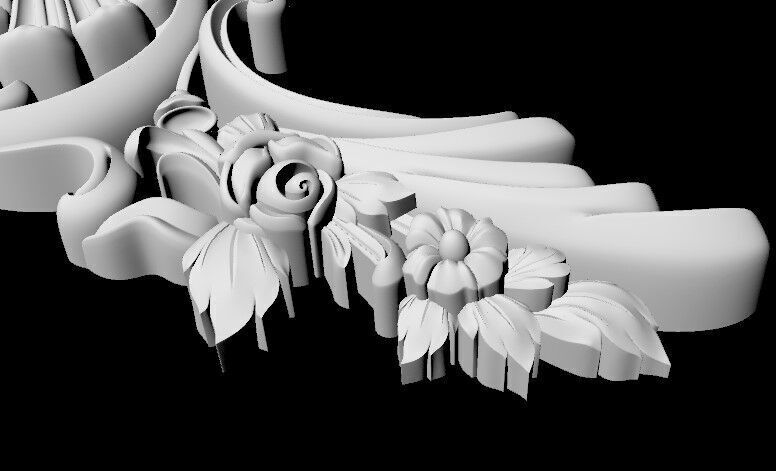 Central decor ornament for furniture 3D model_2