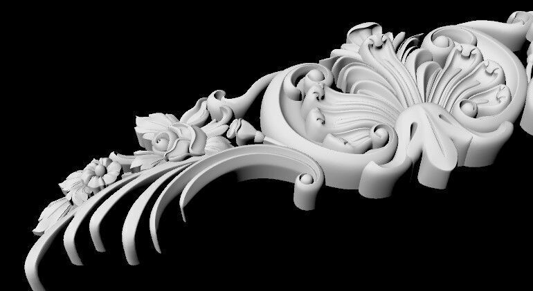 Central decor ornament for furniture 3D model_4