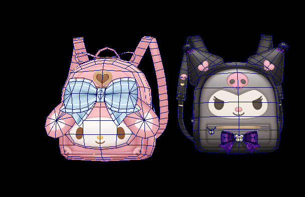 balo melody and kuromi lowpoly Low-poly 3D model_3