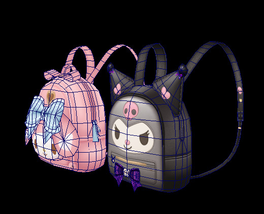 balo melody and kuromi lowpoly Low-poly 3D model_4