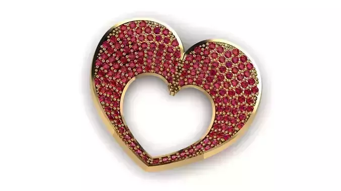 Heart Pendant with Brilliant-Cut Stones  3D print model