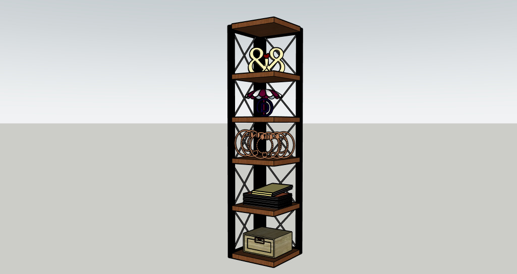 Modern Corner Shelf 3D Model 3D model_4