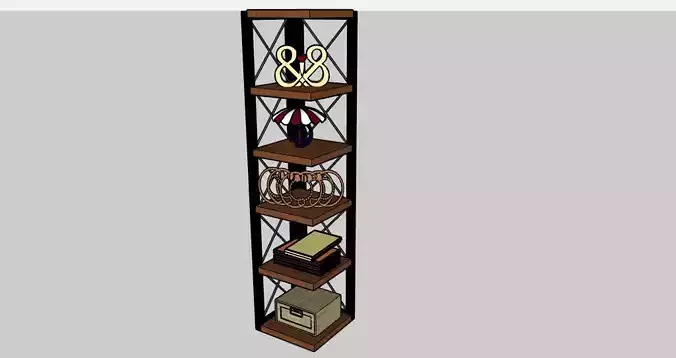 Modern Corner Shelf 3D Model